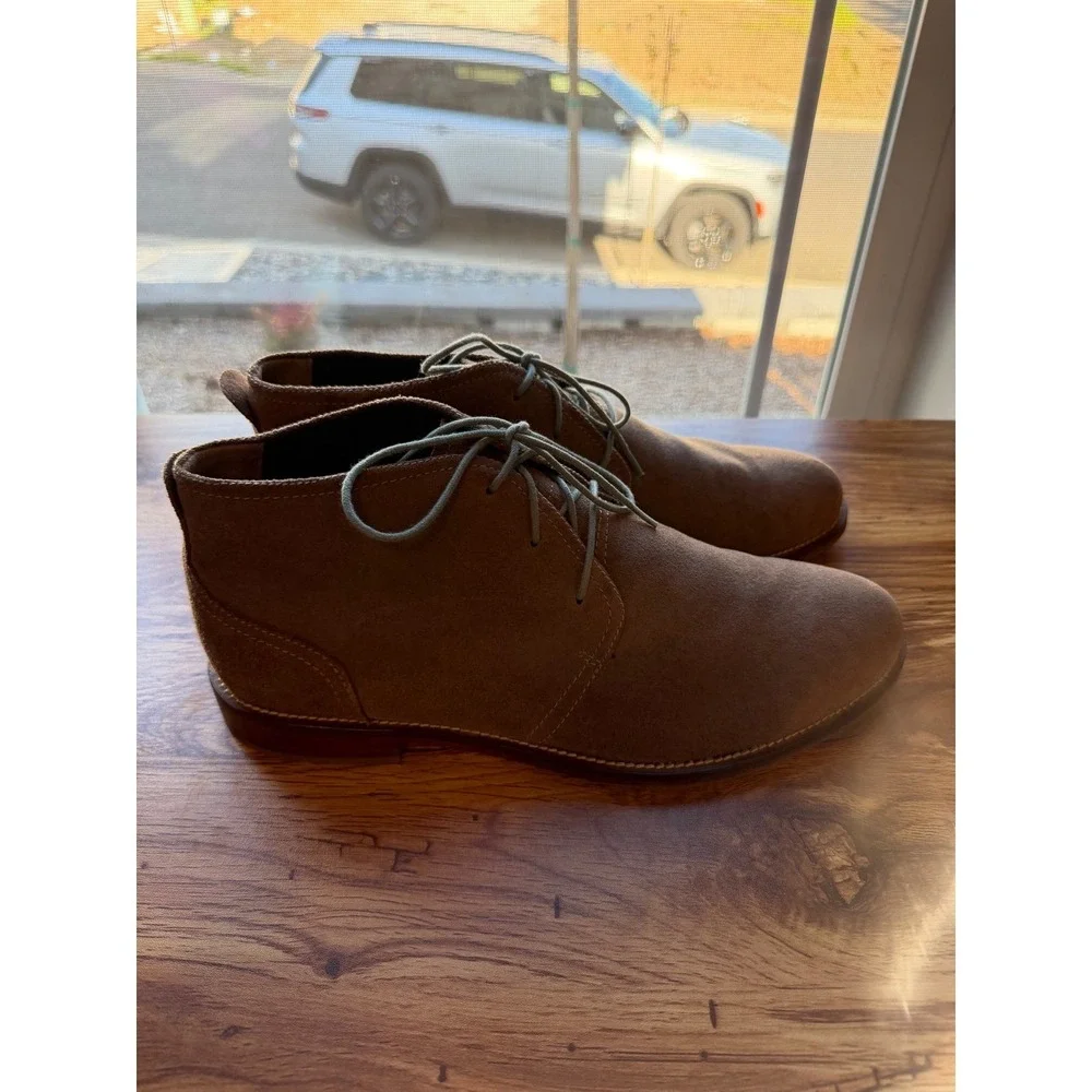J Shoes Men's Taupe Brown Suede Monarch Plus Chukka Boots Sz US 10.5